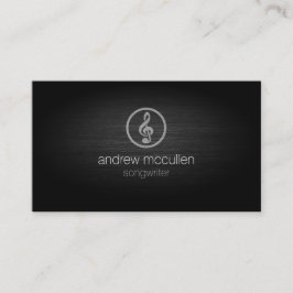 Songwriter Treble Clef Symbol Brushed Metal Visitenkarte