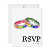 🌈 Songwunsch LGBTQ Regenbogen-Ringe RSVP-Karte