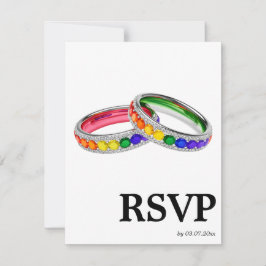 🌈 Songwunsch LGBTQ Regenbogen-Ringe RSVP-Karte RSVP Karte
