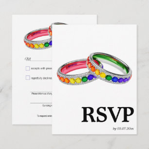 🌈 Songwunsch LGBTQ Regenbogen-Ringe RSVP-Karte RSVP Karte