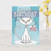 Sonia die singende Katze Happy Birthday Karte (Gelbe Blume)
