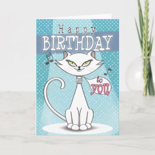 Sonia die singende Katze Happy Birthday Karte