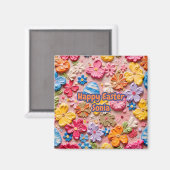 SONIA ~ Frohe Ostern ~ Blumen und Eier ~ Magnet (Vorderseite/Rückseite)