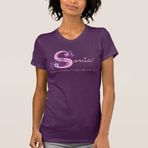 Sonia-Mädchenname u. Bedeutung des s-Monogramm-T - T-Shirt