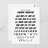 Sonic Heavy - Zazzle-Schriftart-Samplerblatt Postkarte (Vorne/Hinten)