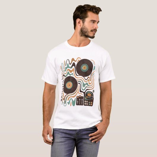 🎶 Sonic Mosaic - Abstrakt DJ Vibes T-Shirt (Vorne ganz)