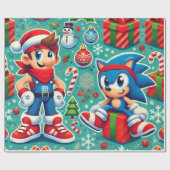 Sonic the Igel Weihnachten Geschenkpapier (Flach)