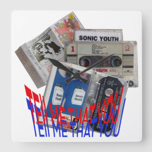 SONIC YOUTTE CASSETTE TAPE coole Kunst Quadratische Wanduhr