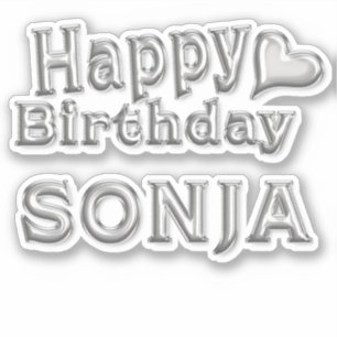 Sonja Happy Birthday silver Aufkleber Sticker