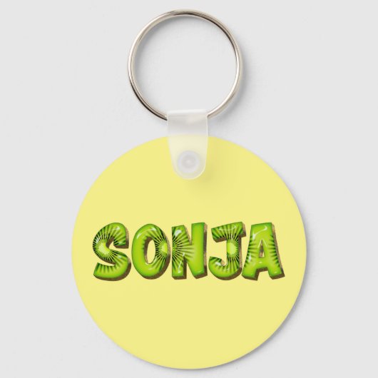 Sonja Name Kiwi Design Schlüsselanhänger (Vorderseite)