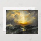 Sonn am Ozean Postkarte (Vorne/Hinten)