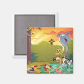 Sonn am Wasserloch Magnet (Vorderseite/Rückseite)