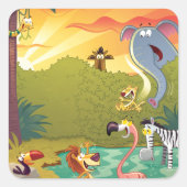 Sonn am Wasserloch Quadratischer Aufkleber (Vorderseite)