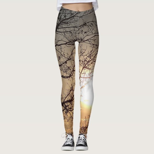 Sonn im Baum Leggings (Vorderseite)