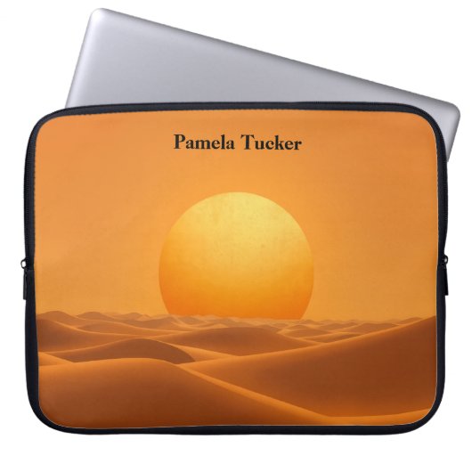 Sonne Abstrakt Bernstein Moderner Minimalist Laptopschutzhülle (Vorderseite)