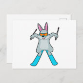 Sonne als Skifahrer mit Ski Postkarte (Vorne/Hinten)