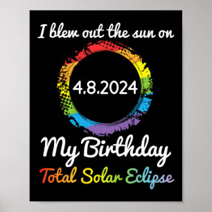 Sonne am 4. 8. 24. Geburtstag total Solar Poster