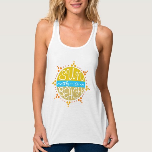 Sonne am Niedlichen Pun Summer Seaside Tank Top (Vorderseite)