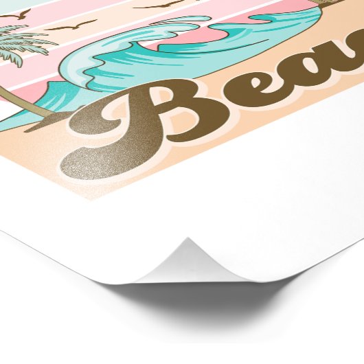 Sonne am Strand Fotodruck (Ecke)