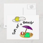 Sonne am Strand Postkarte (Vorne/Hinten)