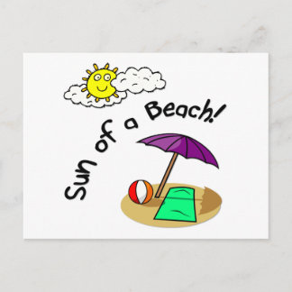 Sonne am Strand Postkarte