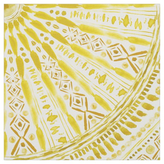 SONNE-ANBETUNG Gelb-Mandala Stoff (Muster)