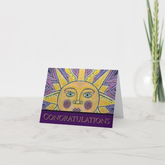 Sonne auf verschneiten Tag geklappte Grußkarte Karte (Vorderseite)