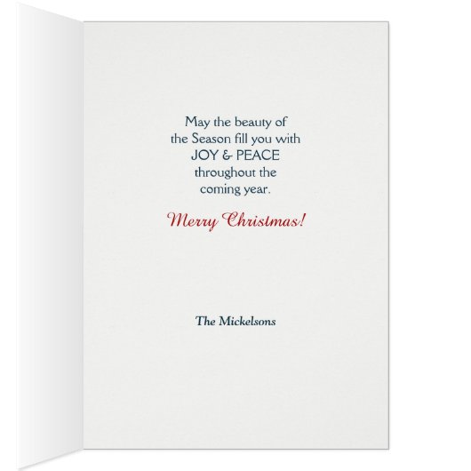 Sonne auf Winter Pine Trees Weihnachtskarte (Innen (Rechts))