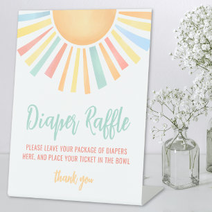 Sonne Baby Dusche Windel Raffle Sockelschild