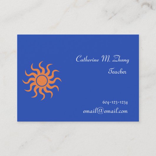 Sonne, blau visitenkarte (Vorderseite)
