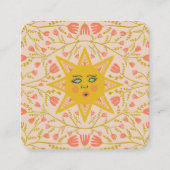 Sonne & Blumen Reben Elegante Boho Sandy Quadratische Visitenkarte (Vorderseite)