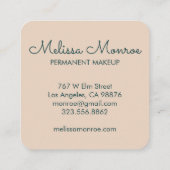 Sonne & Blumen Reben Elegante Boho Sandy Quadratische Visitenkarte (Rückseite)