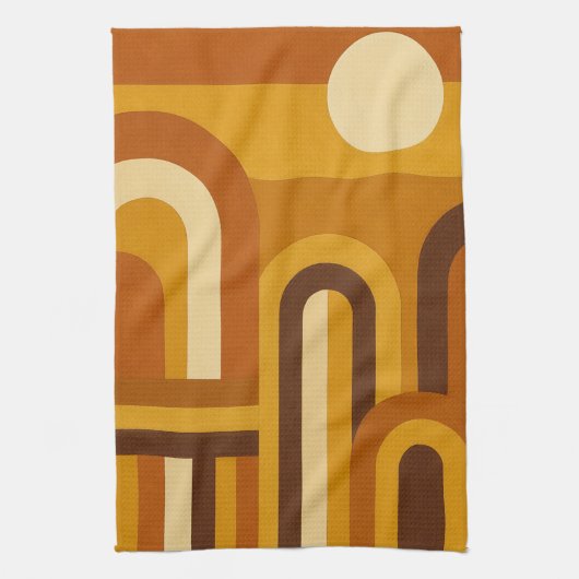 Sonne & Bögen Mid-Century-Modern geometrisches Des Geschirrtuch (Vertikal)