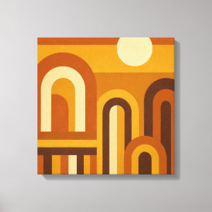 Sonne & Bögen Mid-Century-Modern geometrisches Des Leinwanddruck