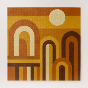 Sonne & Bögen Mid-Century-Modern geometrisches Des Puzzle