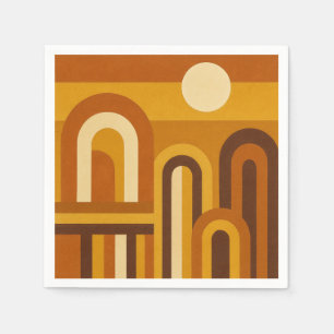 Sonne & Bögen Mid-Century-Modern geometrisches Des Serviette