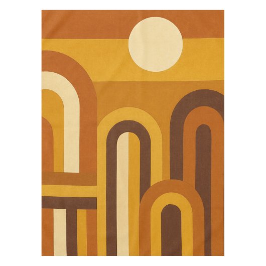 Sonne & Bögen Mid-Century-Modern geometrisches Des Tischdecke (Vorderseite)
