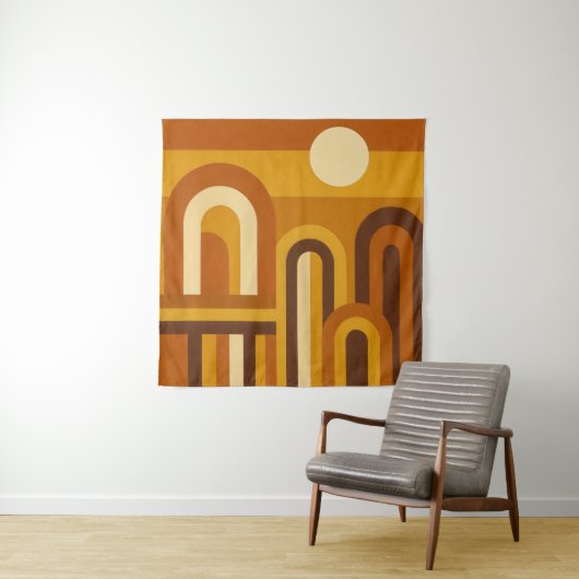 Sonne & Bögen Mid-Century-Modern geometrisches Des Wandteppich (Beispiel)