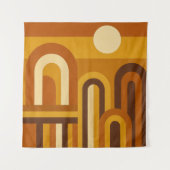 Sonne & Bögen Mid-Century-Modern geometrisches Des Wandteppich (Vorderseite)