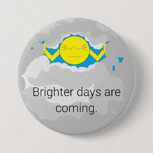 Sonne bricht durch Sturmwolken: Button (Vorderseite)