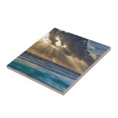 Sonne bricht durch Wolken über Meer Fliese (Seite)
