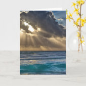 Sonne bricht durch Wolken über Meer Karte (Gelbe Blume)