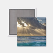 Sonne bricht durch Wolken über Meer Magnet (Vorderseite/Rückseite)