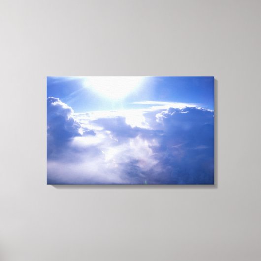Sonne, die durch Wolken strahlt Leinwanddruck (Vorderseite)