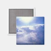 Sonne, die durch Wolken strahlt Magnet (Vorderseite/Rückseite)