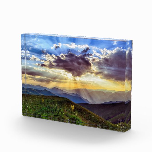 Sonne durch den Wolkenberg Fotoblock (Rechts)