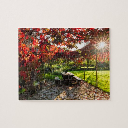 Sonne durch Herbstblätter, Kroatien Puzzle (Horizontal)