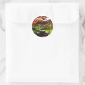 Sonne durch Herbstblätter, Kroatien Runder Aufkleber (Tasche)