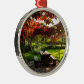 Sonne durch Herbstblätter, Kroatien Silbernes Ornament (Rechts)