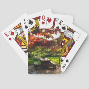 Sonne durch Herbstblätter, Kroatien Spielkarten